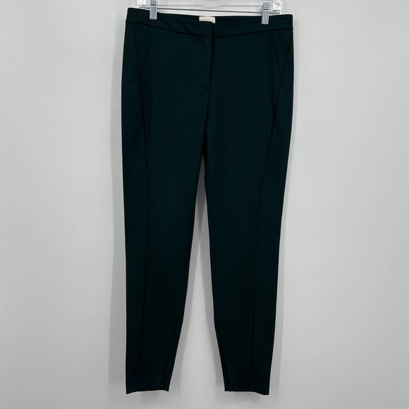 Reiss Skinny Trouser Pants High Waisted Flat Front Ankle Zip Casual Green Size 8 - Picture 1 of 7